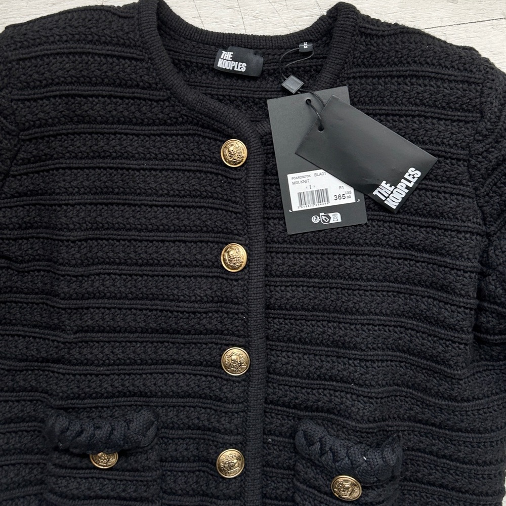 The Kooples **NWT** Round-Neck Long-Sleeve Ribbed Knitted Cardigan - Picture 13 of 13